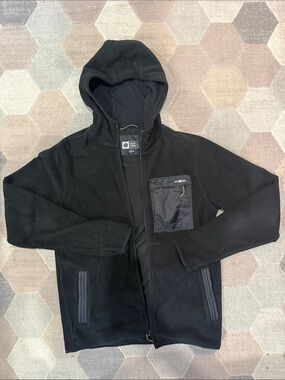 Salty Crew Black Hooded Fleece Jacket with Chest Utility Pocket